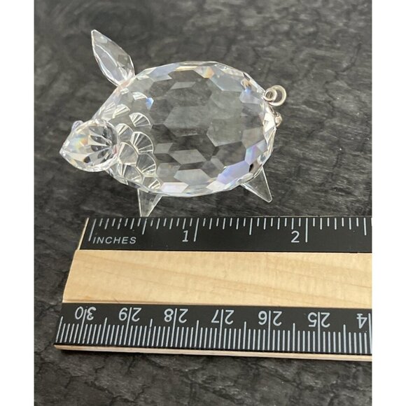 Swarovski Crystal Pig #7638 Figurine Austria With Box Silver Metal Tail - Picture 6 of 7